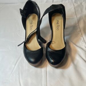 Me Too Black Leather Heels